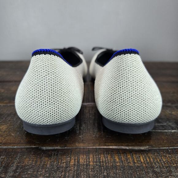 NEW Rothys The Ballet Flat Bow Womens 9 Flats Slip On Ballet Shoes Silver White - Picture 4 of 11